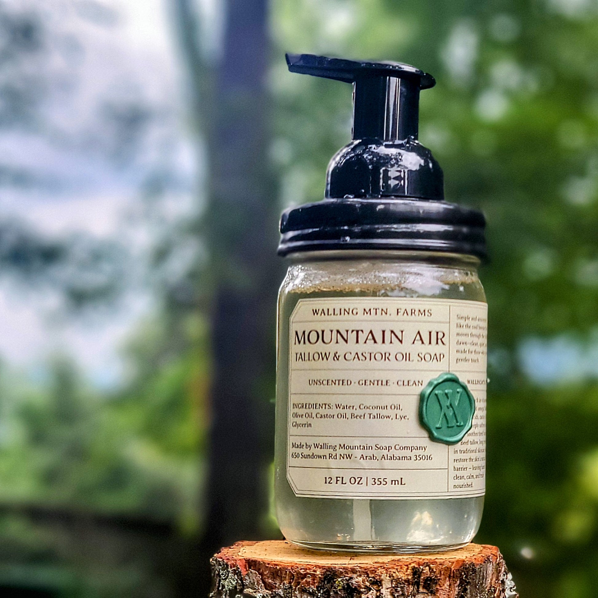 Mountain Air Unscented 12oz Tallow & Castor Oil Foaming Hand Soap