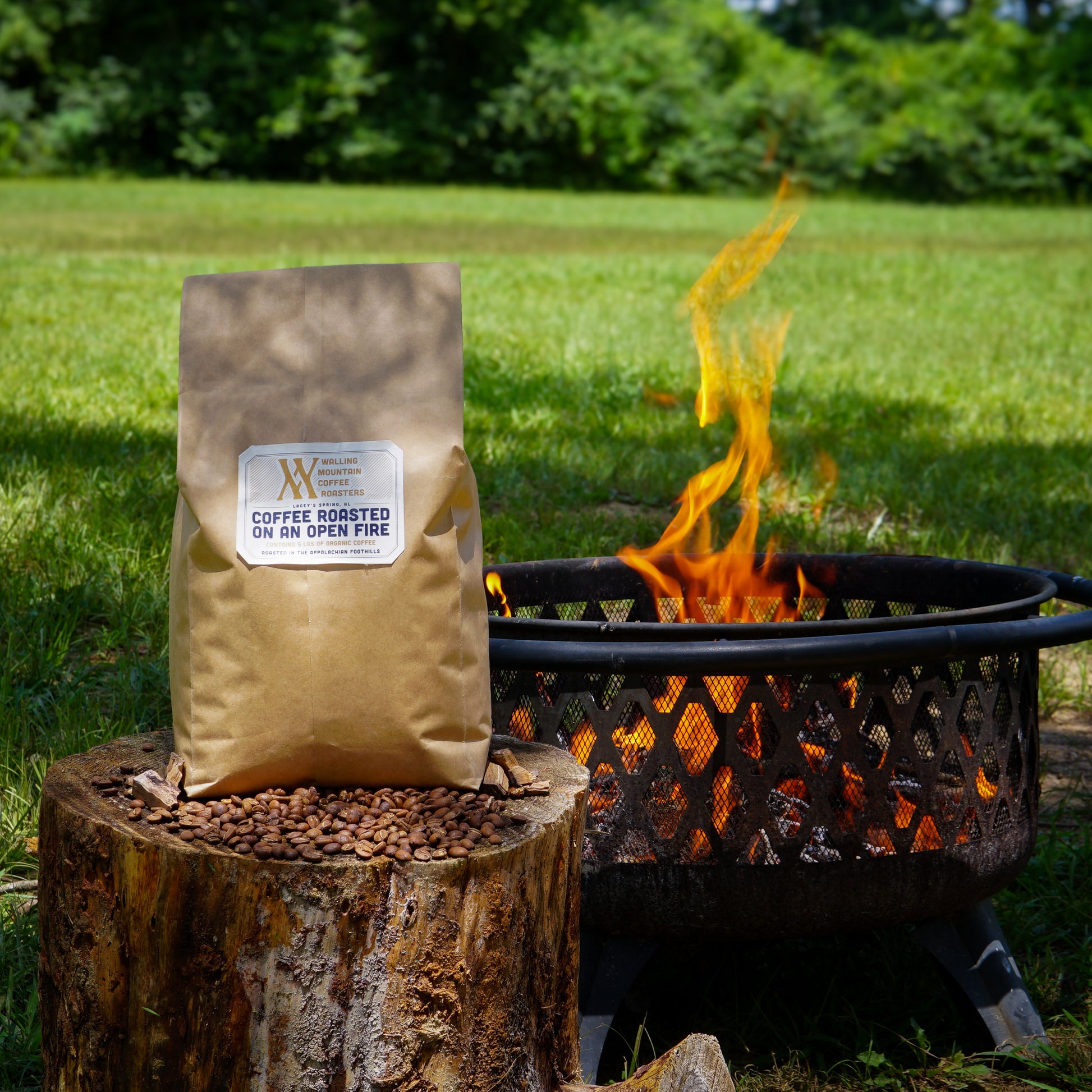5lb Bag of Coffee Roasted on an Open Fire